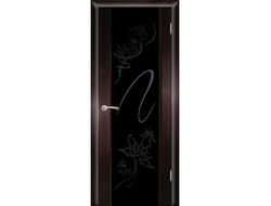 Дверь венге Плаза 3 с черным стеклом