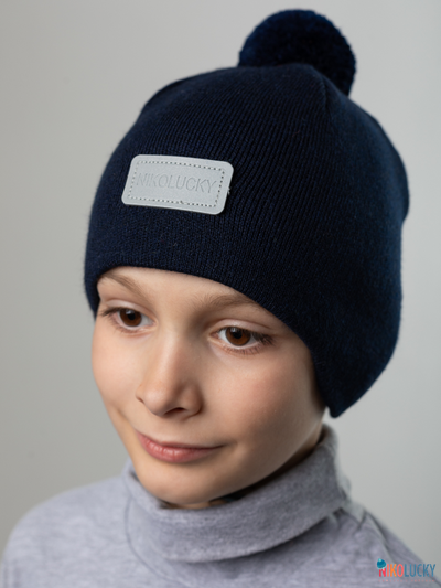 Шапка 24201-02 х/б подклад, темно-синий 52-54