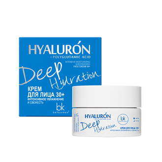 БЕЛКОСМЕКС HIALURON Deep Hydration Крем для ЛИЦА 30+  Интенсивное увлажнение и свежесть