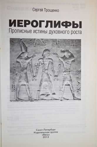Трощенко С. Иероглифы. Прописные истины духовного роста. СПб.: Весь. 2013 г.