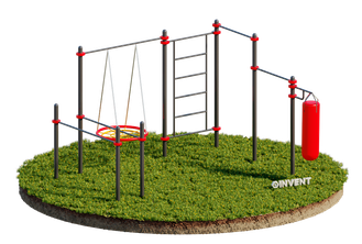 КОМПЛЕКС 2 ПЕРЕКЛАДИНЫ + БРУСЬЯ + ЛЕСТНИЦА + КАЧЕЛИ + ПОДВЕС ДЛЯ БОКСЕРСКОГО МЕШКА INVENT