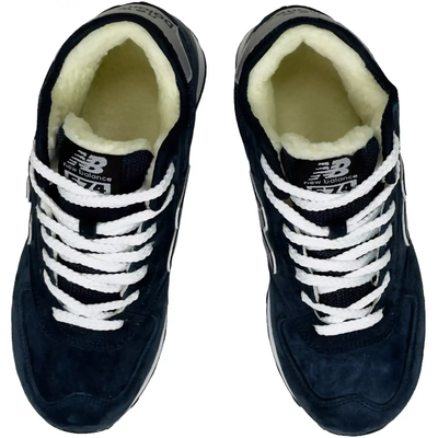 New Balance 574 Mid Blue Grey с мехом