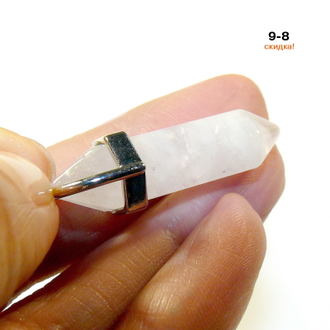 Подвеска Пуля - розовый кварц №9-8: 41/34*8мм  СКИДКА!!!