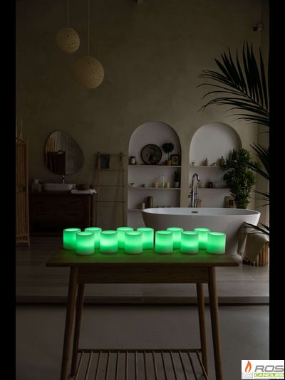 Набор LED свечей с парафиновыми плафонами (9,2*10см - 12шт), &quot;Цветной&quot;