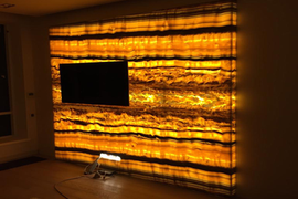 Оникс Cappuccino, цена 480 €/м2 Монтаж с подсветкой 65 400 р/м2