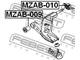 FEBEST MZAB010 Сайлентблок задний переднего рычага MAZDA 323
