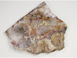 Кварц, Халцедон, срез полированный с двух сторон, Кавказ, Приэльбрусье (106*96*10 мм, 178 г) №28229