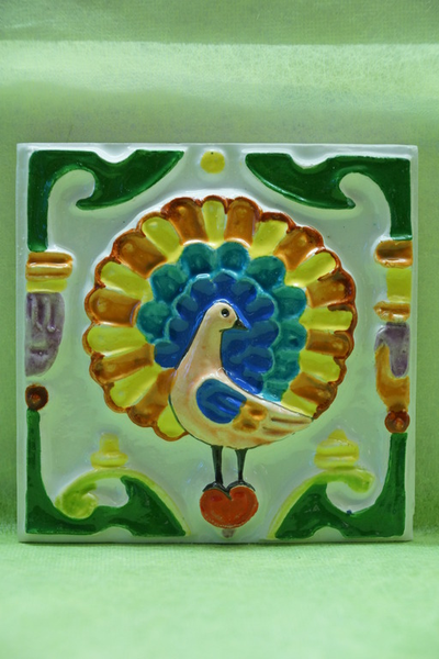 Павлин (изразцовая плитка)