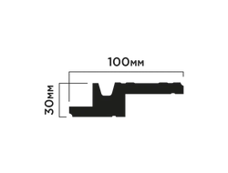 Карниз A100V1 ПОЛИСТИРОЛ HI WOOD 100мм х 30мм х 2,0м.