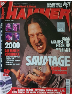 Metal Hammer Deutsch Magazine January 2001 Savatage, Him,Rammstein Иностранные журналы, Intpressshop