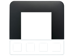 Рамка 4 поста матовая черная Efapel Latina