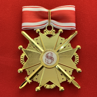 Орден Святого Станислава 1-й степени с мечами, с бантом из муаровой ленты.Полноразмерная копия LUX! Лот № 80.