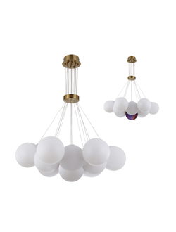 08475-13 20 Подвес Алди бронза E27 13*5W (в комплекте 13 белых и 1 цветной плафон)