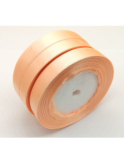 Лента атласная 12 мм, цвет персиковый  арт. 7