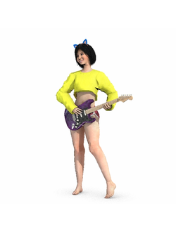 музыканты Девушка Cute с гитарой