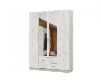 Гармония ШК 602 М Шкаф 4-х дверный Крафт белый/Крафт серый
