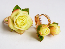 Комплект "Мэри" из полимерной глины. Позолота.