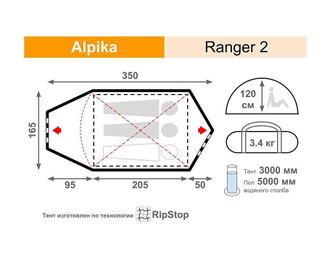 Палатка ALPIKA Ranger-2