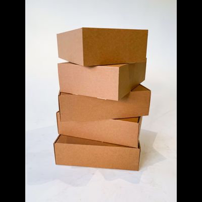 5 подарочных коробок КРАФТ (размер 37х26х12 см)