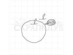Штамп яблоко с листиком