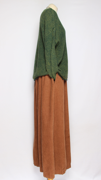 ЮБКА-БРЮКИ вельвет "ЗАЩИПЫ" мокко р.46-54