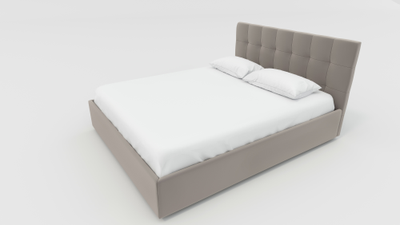 Кровать односпальная, двуспальная, MyCloud Данко с подъемным механизмом, бельевым ящиком, мягкое изголовье, квадратная стяжка, без ножек