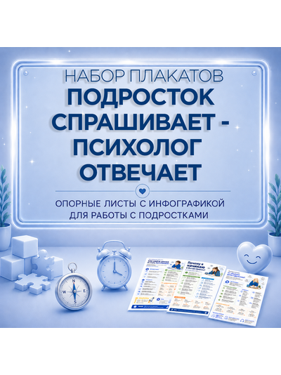 Комплект инфографики для школьного психолога: эмоции, дружба, мотивация