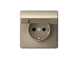 Systeme Electric ArtGallery Шампань Розетка с заземлением со шторками с крышкой, 16А, IP20, механизм