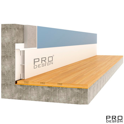 Алюминиевая вставка 1964 для плинтуса Pro Design 2,7 м.п. (12х80 мм) Белый муар