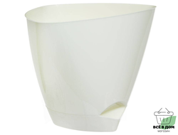 Горшок для цветов Элеганс 5л, молочный с поддоном прикорн. полив, пластик 10051231 Радиан
