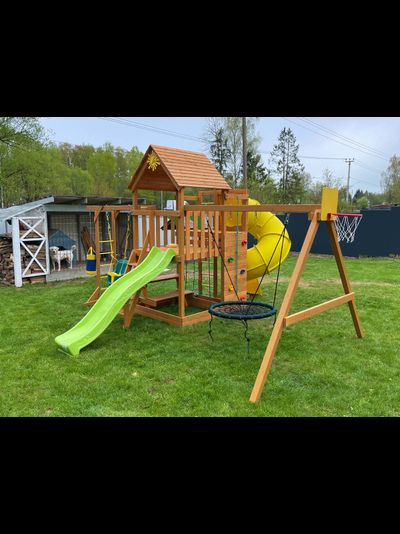 Детская площадка IgraGrad Крафт Pro 4 с трубой мод.2