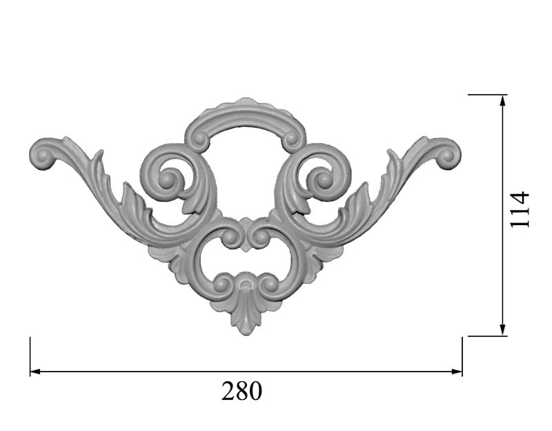 размеры декора DE-04 лепнина