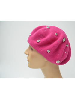 Фетровый берет женский фуксия Vizio Италия 3633