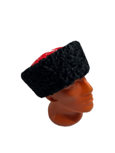 Кубанка из Черного каракуля 10см - Крест серебро