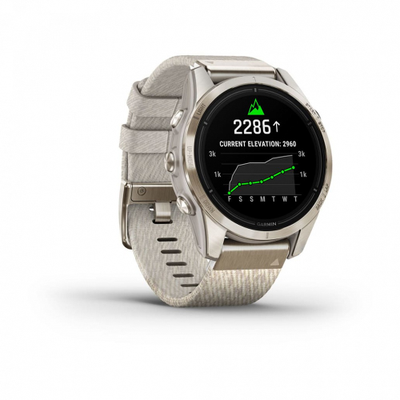 Умные часы Garmin Epix Pro Gen 2 Sapphire Edition 42 мм, золотистый корпус с нейлоновым ремешком сливочного цвета 010-02802-20