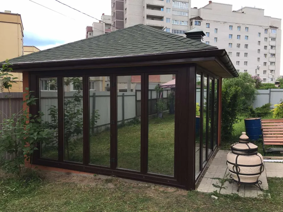 остекление беседки окна и двери ПВХ