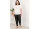 Женская Туника-футболка с коротким рукавом Арт. 6009 (цвет молочный) Размеры 48-64