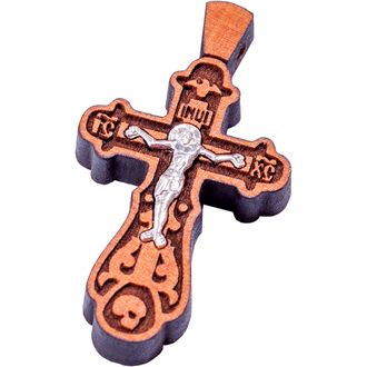 Крест Православный, дерево-серебро, 28