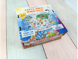 Фигурный пазл MAXI "Карта мира. Животные"