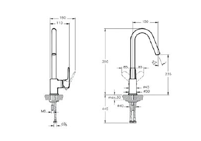 Смеситель для кухни, черный матовый, VitrA Root Round, A4274236EXP