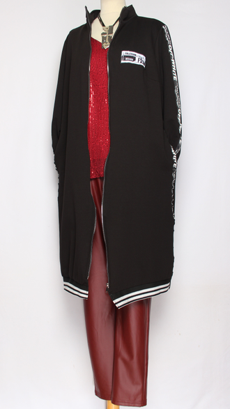 Платье "Лампасы молния" чёрное р.56