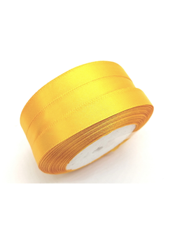 Лента атласная 12 мм, цвет желтый  арт. 17