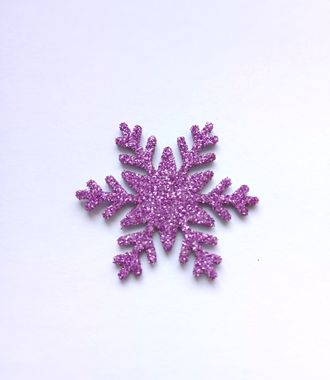 Снежинка из глиттерного фоамирана 4 см, цвет фиолетовый