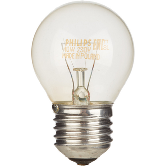 Электрическая лампа Philips шарик/прозрачная 40W E27 CL/P45 (10/100)