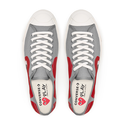 CONVERSE PLAY X JACK PURCELL серые низкие с красным сердцем 171260C