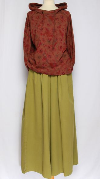 Джемпер ХЛОПОК "Капюшон Розы" красный до р.52