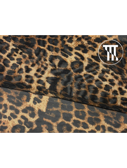Сетка-стрейч принт Леопард, цв. Бежевый