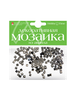 Мозаика акриловая квадратная 4х4 мм 200шт Черная