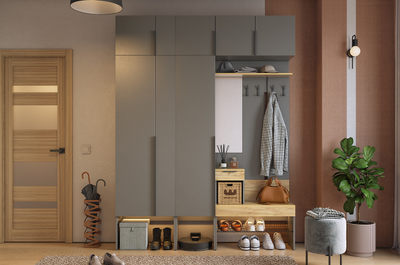 Композиция прихожей БАСКО Графит/Дуб Крафт золотой