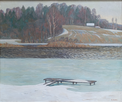 "Весна на реке Мста" холст масло Рыков В.М. 1999 год